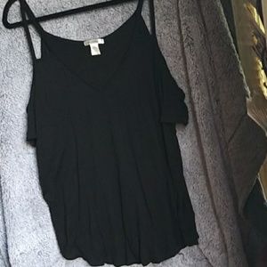 NWOT Bozzolo black cold shoulder blouse